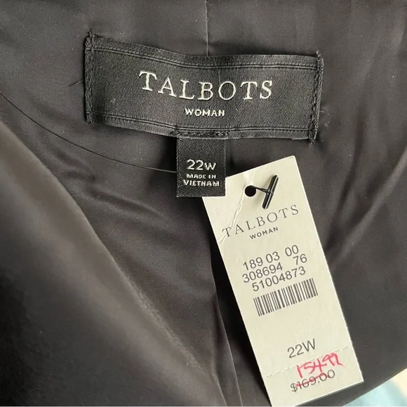 •Talbots• NWT Scalloped Hem Black Ponte Jacket - Size 22W - Picture 2 of 8
